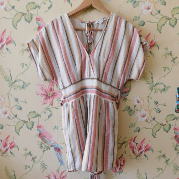 🦅 Fall Striped Romper XS 🌳🍃 - Picture 1 of 11